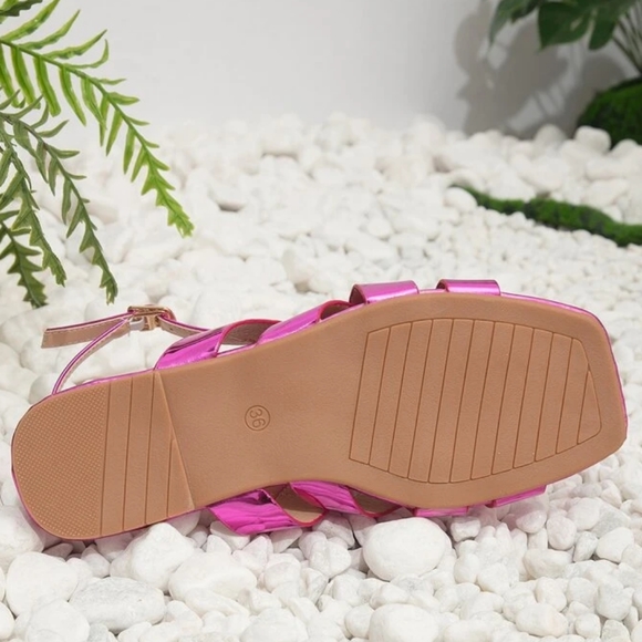 👣Metallic Slingback Sandals (Fuchsia) footwear - Picture 6 of 16